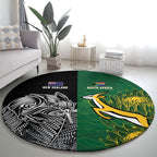 New Zealand - South Africa Greatest Rivals Rugby Round Carpet Kiwi Vs Bokke