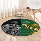 New Zealand - South Africa Greatest Rivals Rugby Round Carpet Kiwi Vs Bokke