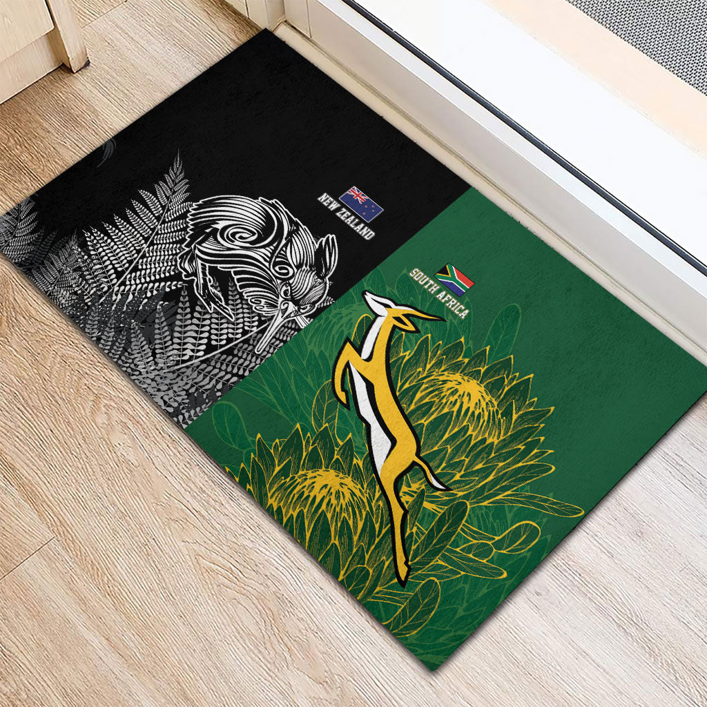 New Zealand - South Africa Greatest Rivals Rugby Rubber Doormat Kiwi Vs Bokke