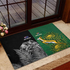 New Zealand - South Africa Greatest Rivals Rugby Rubber Doormat Kiwi Vs Bokke