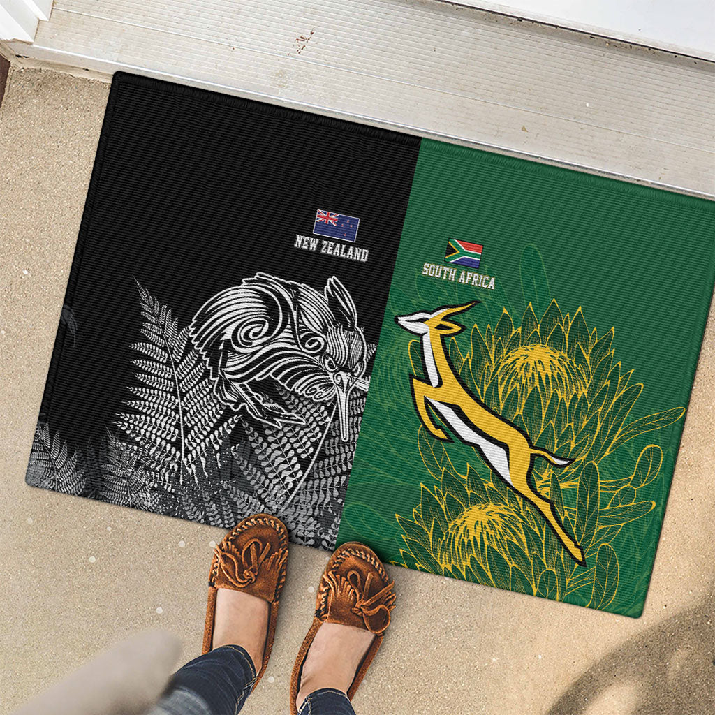 New Zealand - South Africa Greatest Rivals Rugby Rubber Doormat Kiwi Vs Bokke