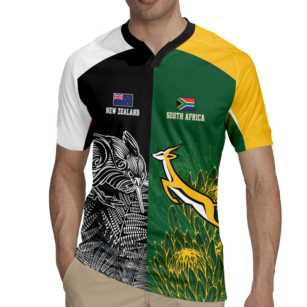 New Zealand - South Africa Greatest Rivals Rugby Custom Rugby Jersey Kiwi Vs Bokke