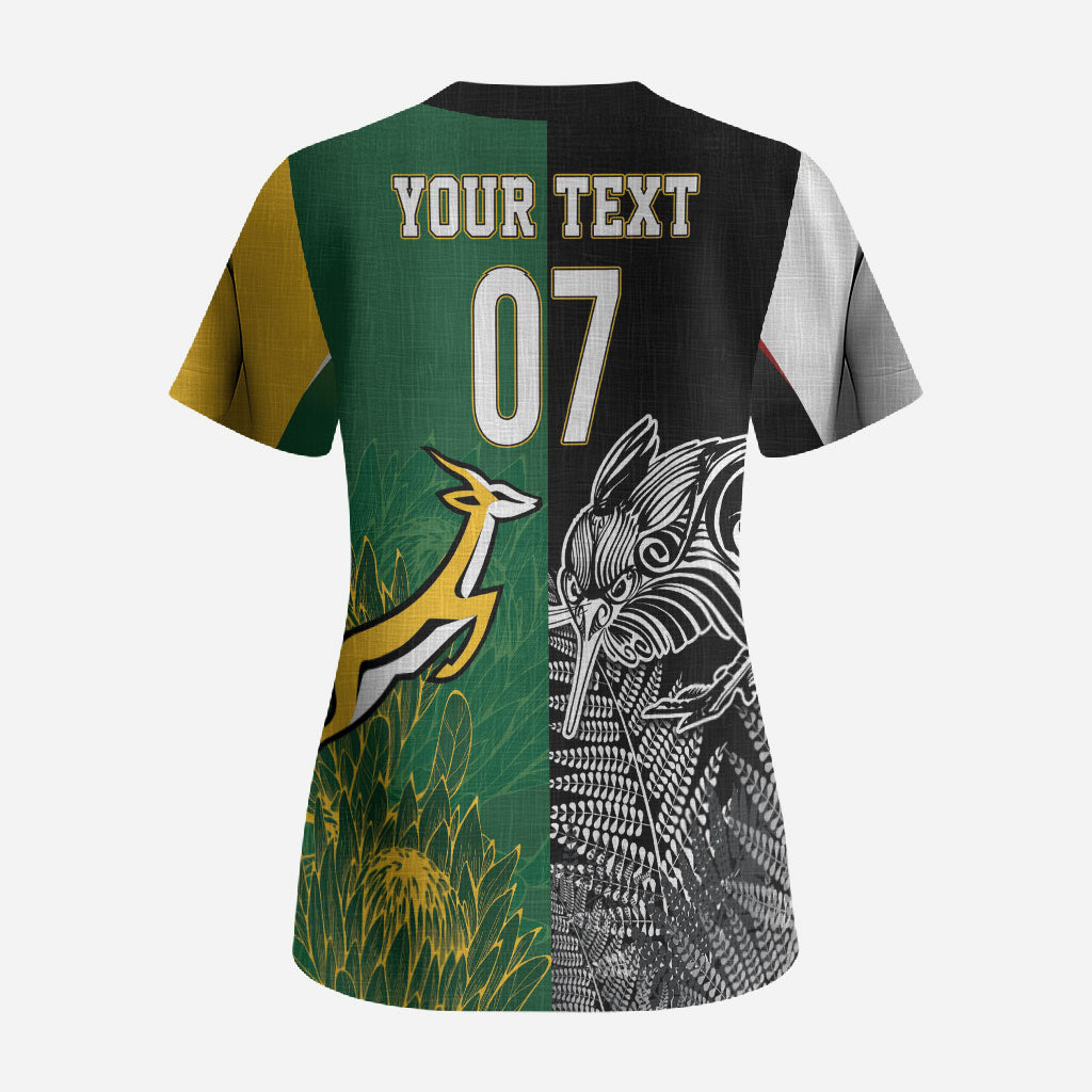 New Zealand - South Africa Greatest Rivals Rugby Custom Scrub Top Kiwi Vs Bokke