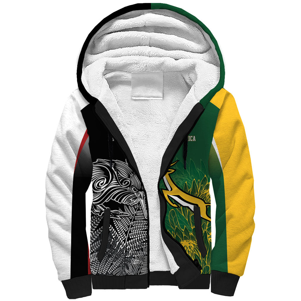 New Zealand - South Africa Greatest Rivals Rugby Custom Sherpa Hoodie Kiwi Vs Bokke
