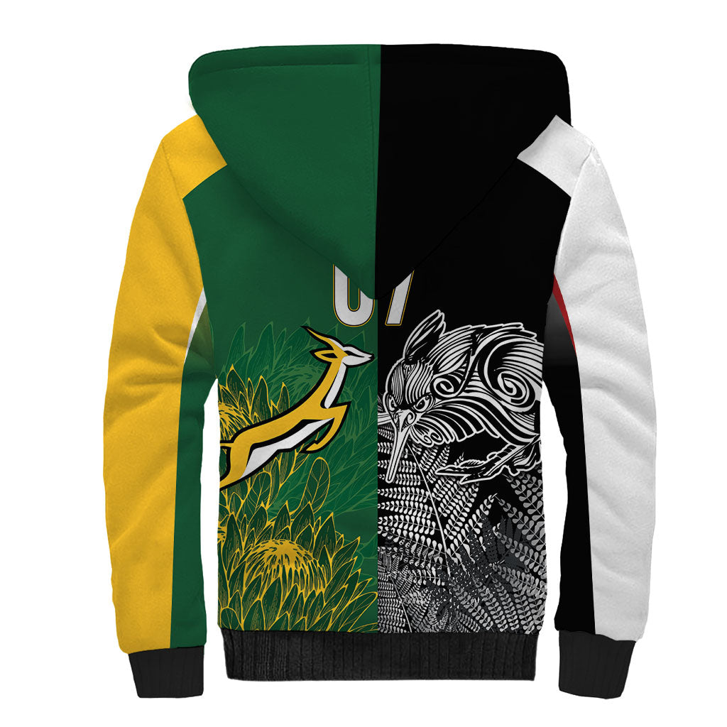 New Zealand - South Africa Greatest Rivals Rugby Custom Sherpa Hoodie Kiwi Vs Bokke