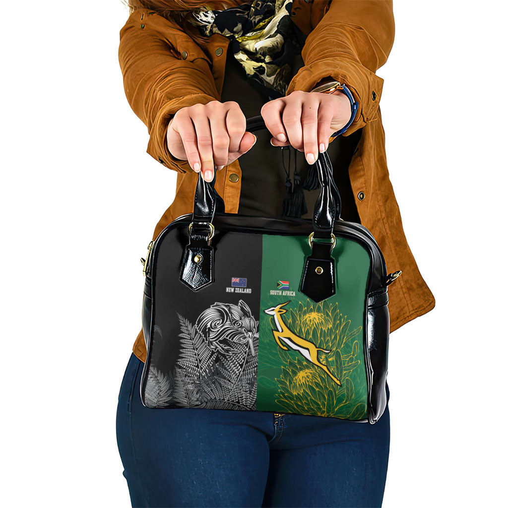 New Zealand - South Africa Greatest Rivals Rugby Shoulder Handbag Kiwi Vs Bokke