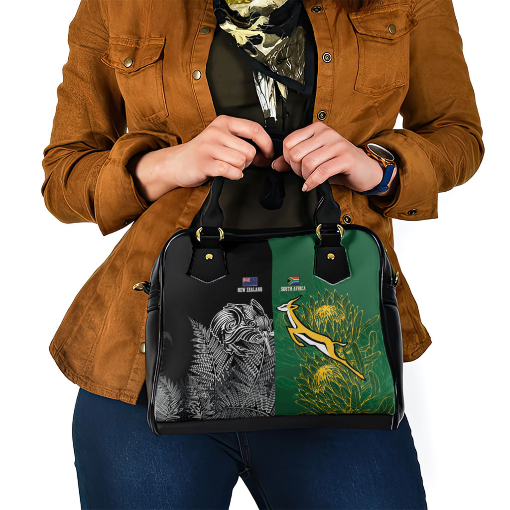 New Zealand - South Africa Greatest Rivals Rugby Shoulder Handbag Kiwi Vs Bokke