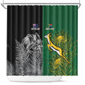 New Zealand - South Africa Greatest Rivals Rugby Shower Curtain Kiwi Vs Bokke