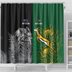 New Zealand - South Africa Greatest Rivals Rugby Shower Curtain Kiwi Vs Bokke