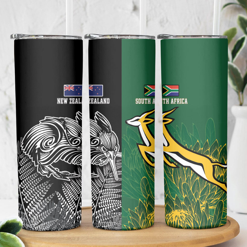 New Zealand - South Africa Greatest Rivals Rugby Skinny Tumbler Kiwi Vs Bokke
