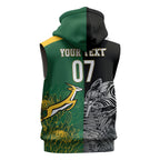 New Zealand - South Africa Greatest Rivals Rugby Custom Sleeveless Hoodie Kiwi Vs Bokke