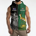 New Zealand - South Africa Greatest Rivals Rugby Custom Sleeveless Hoodie Kiwi Vs Bokke