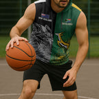 New Zealand - South Africa Greatest Rivals Rugby Custom Sleeveless Hoodie Kiwi Vs Bokke
