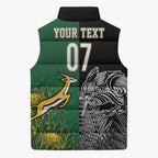 New Zealand - South Africa Greatest Rivals Rugby Custom Sleeveless Puffer Jacket Kiwi Vs Bokke