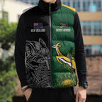 New Zealand - South Africa Greatest Rivals Rugby Custom Sleeveless Puffer Jacket Kiwi Vs Bokke