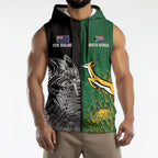 New Zealand - South Africa Greatest Rivals Rugby Custom Sleeveless Zip Hoodie Kiwi Vs Bokke