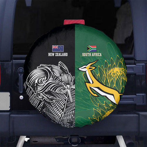 New Zealand - South Africa Greatest Rivals Rugby Spare Tire Cover Kiwi Vs Bokke