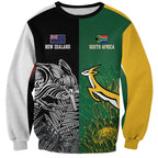 New Zealand - South Africa Greatest Rivals Rugby Custom Sweatshirt Kiwi Vs Bokke