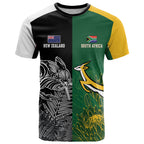 New Zealand - South Africa Greatest Rivals Rugby Custom T Shirt Kiwi Vs Bokke