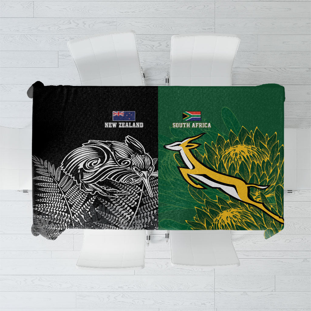 New Zealand - South Africa Greatest Rivals Rugby Tablecloth Kiwi Vs Bokke