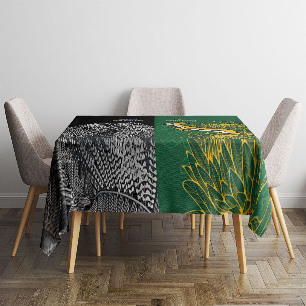 New Zealand - South Africa Greatest Rivals Rugby Tablecloth Kiwi Vs Bokke