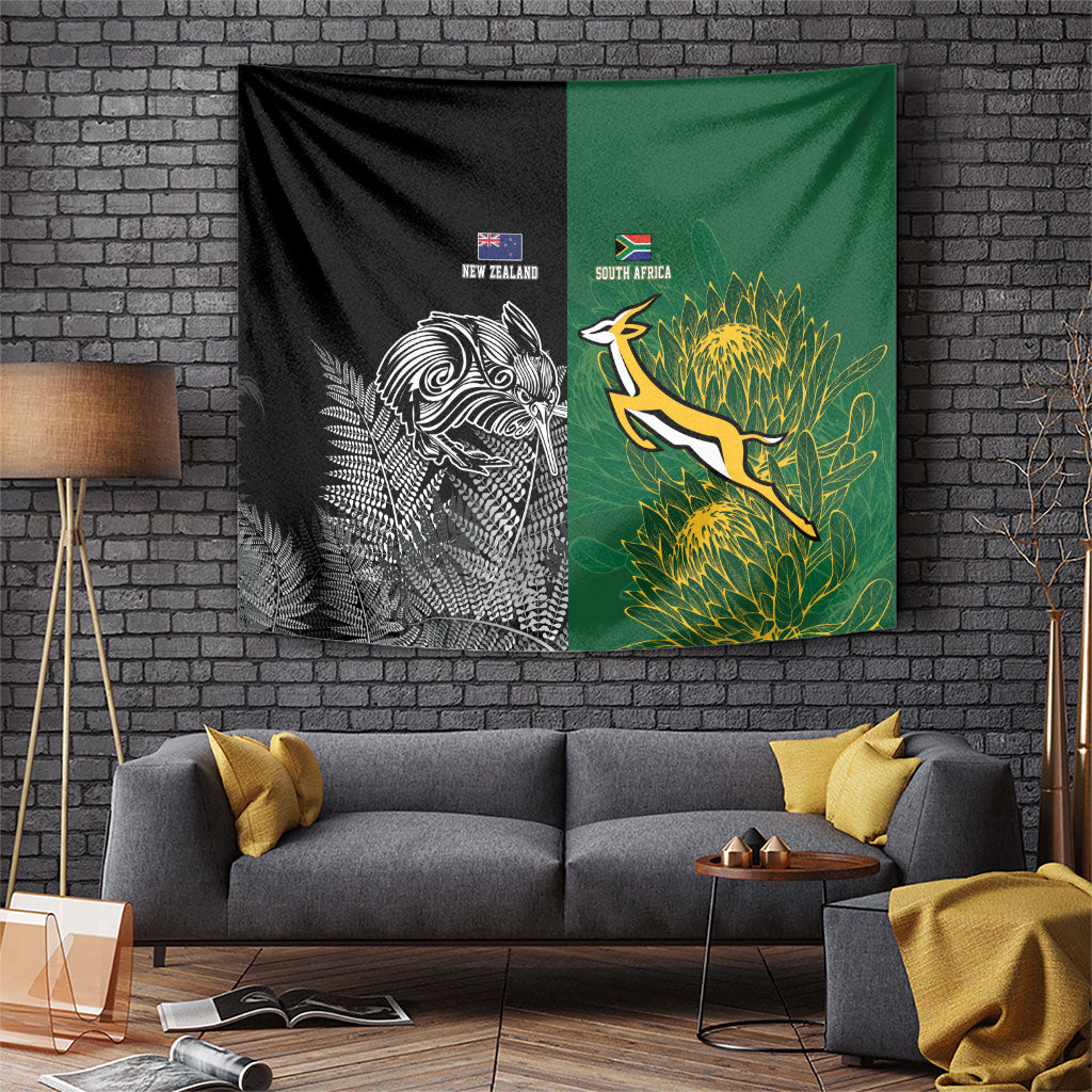 New Zealand - South Africa Greatest Rivals Rugby Tapestry Kiwi Vs Bokke