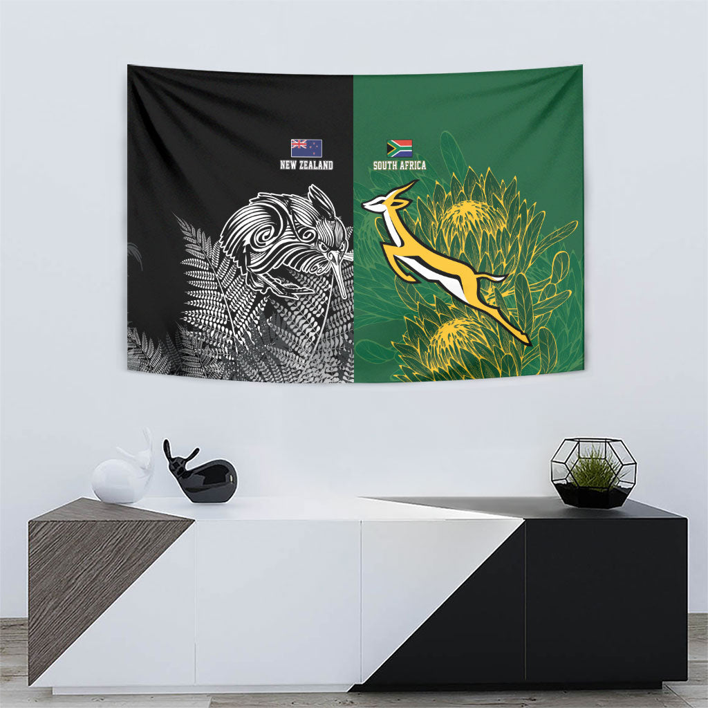 New Zealand - South Africa Greatest Rivals Rugby Tapestry Kiwi Vs Bokke