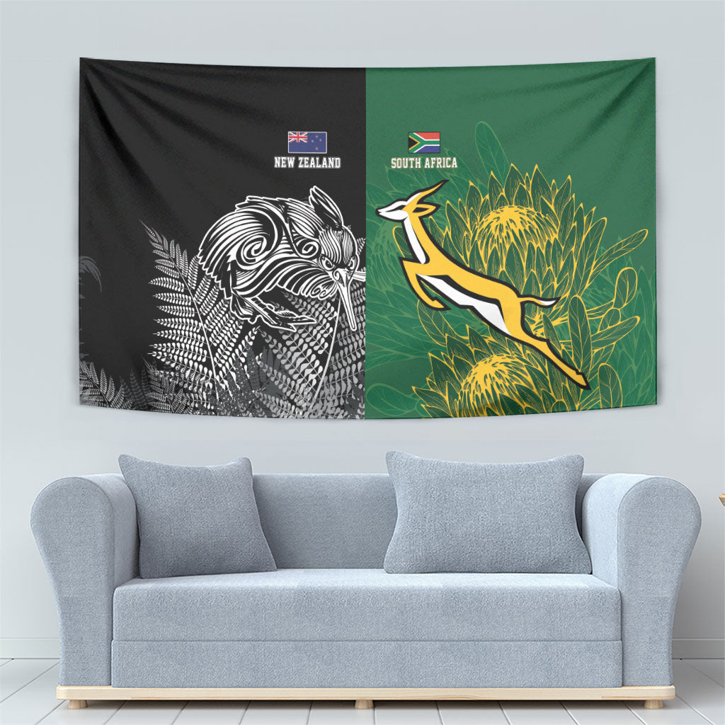 New Zealand - South Africa Greatest Rivals Rugby Tapestry Kiwi Vs Bokke