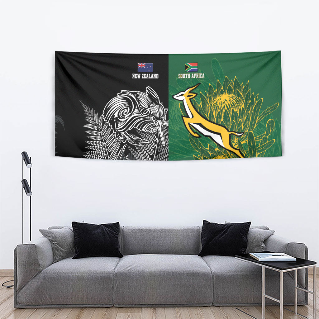 New Zealand - South Africa Greatest Rivals Rugby Tapestry Kiwi Vs Bokke