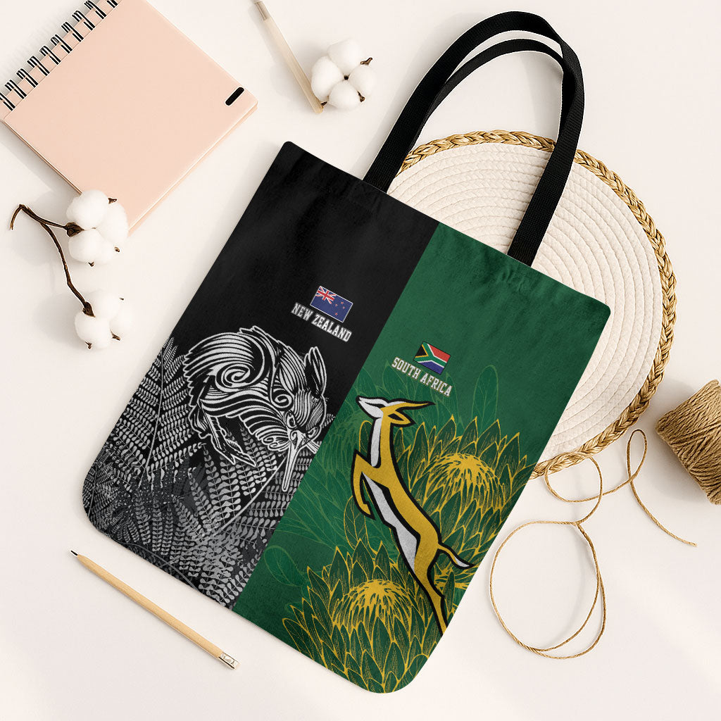 New Zealand - South Africa Greatest Rivals Rugby Tote Bag Kiwi Vs Bokke