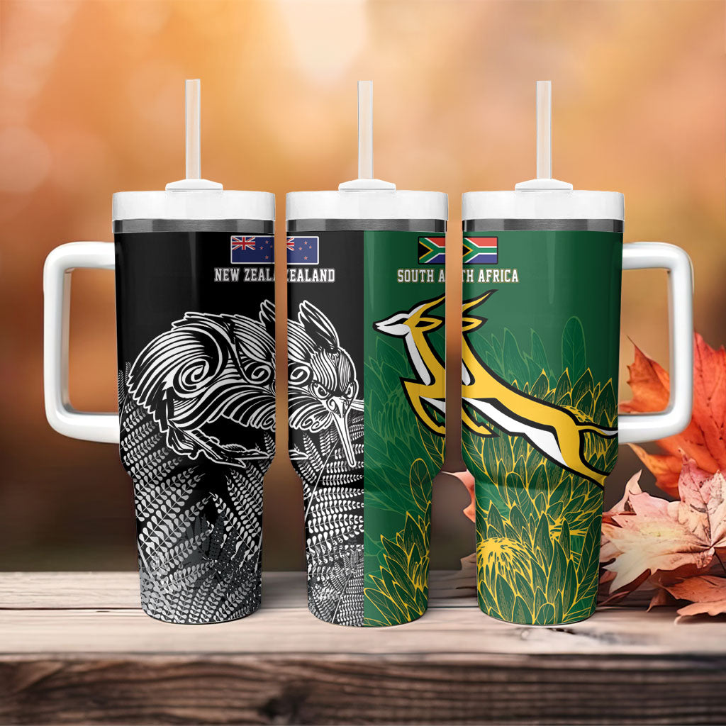 New Zealand - South Africa Greatest Rivals Rugby Tumbler With Handle Kiwi Vs Bokke