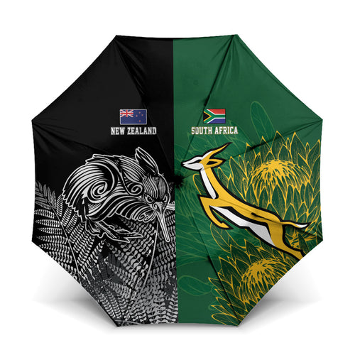 New Zealand - South Africa Greatest Rivals Rugby Umbrella Kiwi Vs Bokke
