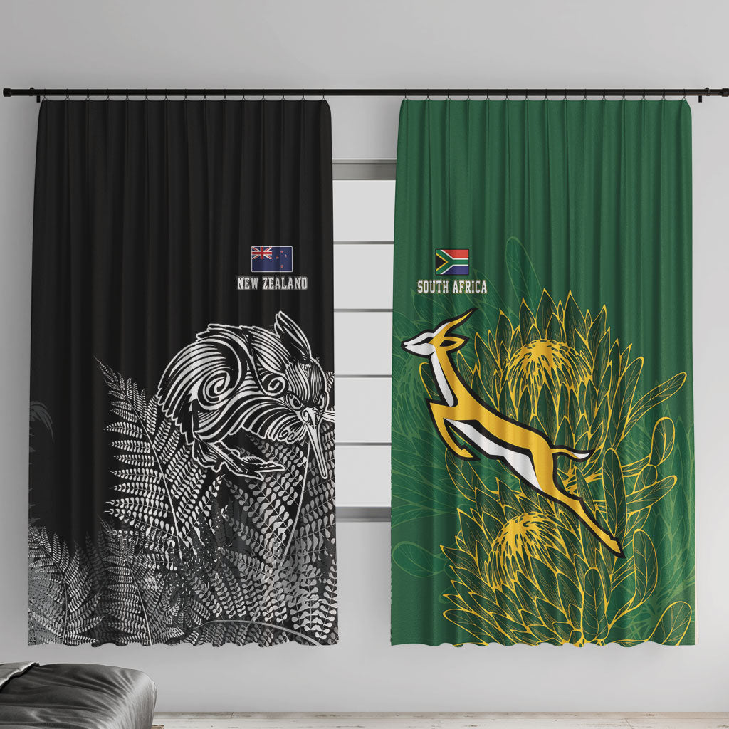 New Zealand - South Africa Greatest Rivals Rugby Window Curtain Kiwi Vs Bokke