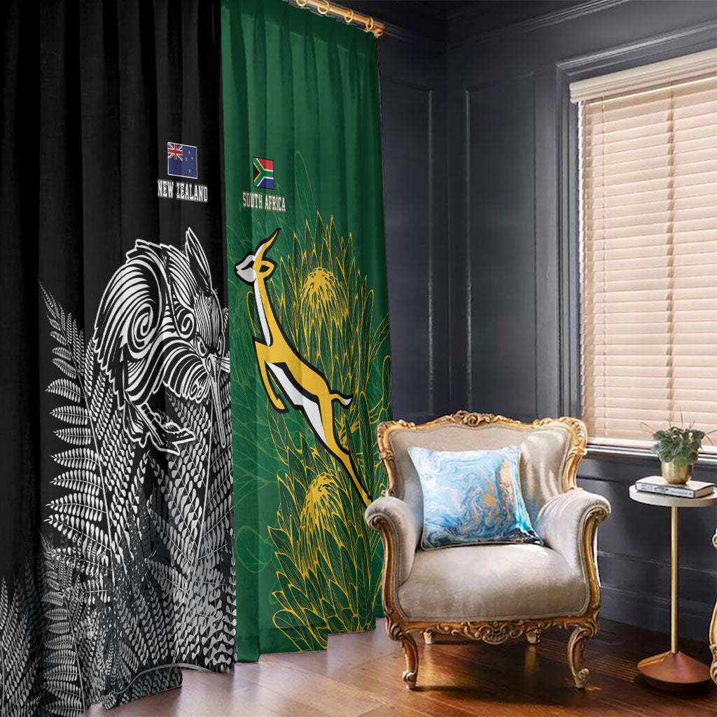 New Zealand - South Africa Greatest Rivals Rugby Window Curtain Kiwi Vs Bokke