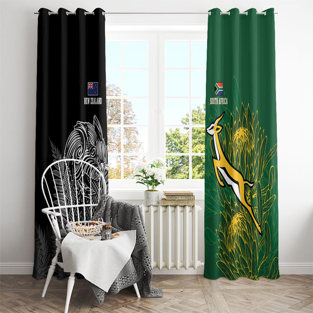 New Zealand - South Africa Greatest Rivals Rugby Window Curtain Kiwi Vs Bokke