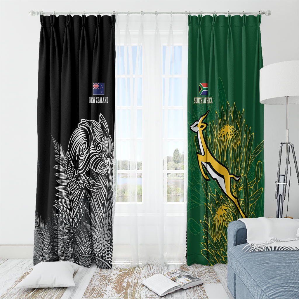 New Zealand - South Africa Greatest Rivals Rugby Window Curtain Kiwi Vs Bokke