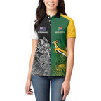 New Zealand - South Africa Greatest Rivals Rugby Custom Women Polo Shirt Kiwi Vs Bokke