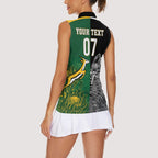 New Zealand - South Africa Greatest Rivals Rugby Custom Women Sleeveless Polo Shirt Kiwi Vs Bokke