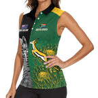 New Zealand - South Africa Greatest Rivals Rugby Custom Women Sleeveless Polo Shirt Kiwi Vs Bokke