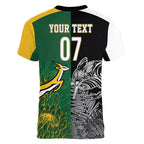 New Zealand - South Africa Greatest Rivals Rugby Custom Women V-Neck T-Shirt Kiwi Vs Bokke