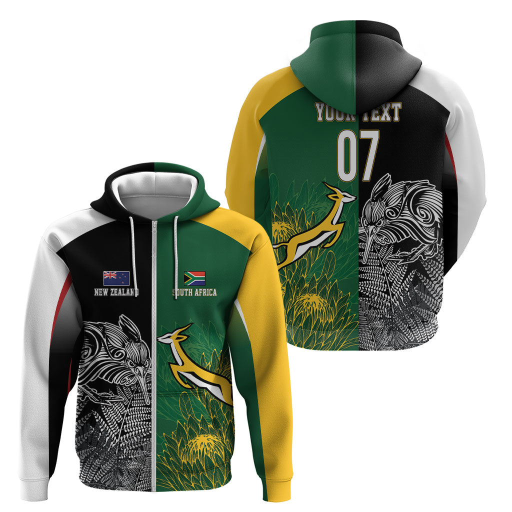 New Zealand - South Africa Greatest Rivals Rugby Custom Zip Hoodie Kiwi Vs Bokke