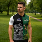New Zealand - South Africa Greatest Rivals Rugby Custom Zipper Polo Shirt Kiwi Vs Bokke