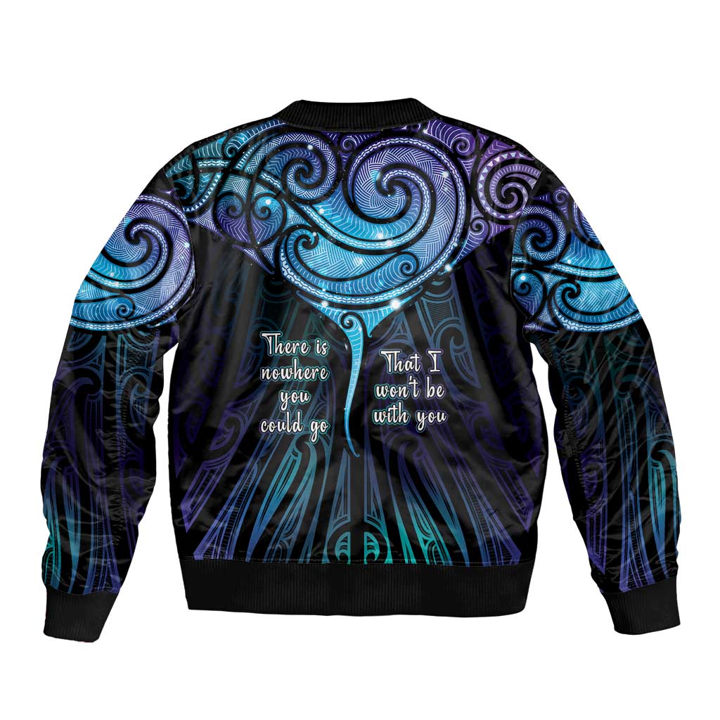 Aotearoa Maori Te Whai Rahi Bomber Jacket Tala - Nowhere You Could Go That I Won't Be With You - Aussie Hoodie
