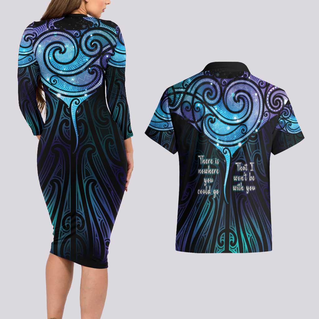 Aotearoa Maori Te Whai Rahi Couples Matching Long Sleeve Bodycon Dress and Hawaiian Shirt Tala - Nowhere You Could Go That I Won't Be With You - Aussie Hoodie