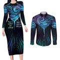 Aotearoa Maori Te Whai Rahi Couples Matching Long Sleeve Bodycon Dress and Long Sleeve Button Shirt Tala - Nowhere You Could Go That I Won't Be With You - Aussie Hoodie