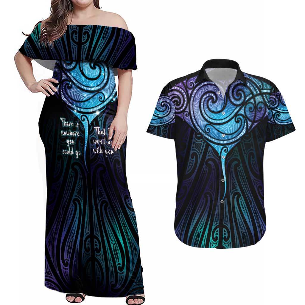 Aotearoa Maori Te Whai Rahi Couples Matching Off Shoulder Maxi Dress and Hawaiian Shirt Tala - Nowhere You Could Go That I Won't Be With You - Aussie Hoodie