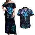 Aotearoa Maori Te Whai Rahi Couples Matching Off Shoulder Maxi Dress and Hawaiian Shirt Tala - Nowhere You Could Go That I Won't Be With You - Aussie Hoodie