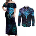 Aotearoa Maori Te Whai Rahi Couples Matching Off Shoulder Maxi Dress and Long Sleeve Button Shirt Tala - Nowhere You Could Go That I Won't Be With You - Aussie Hoodie