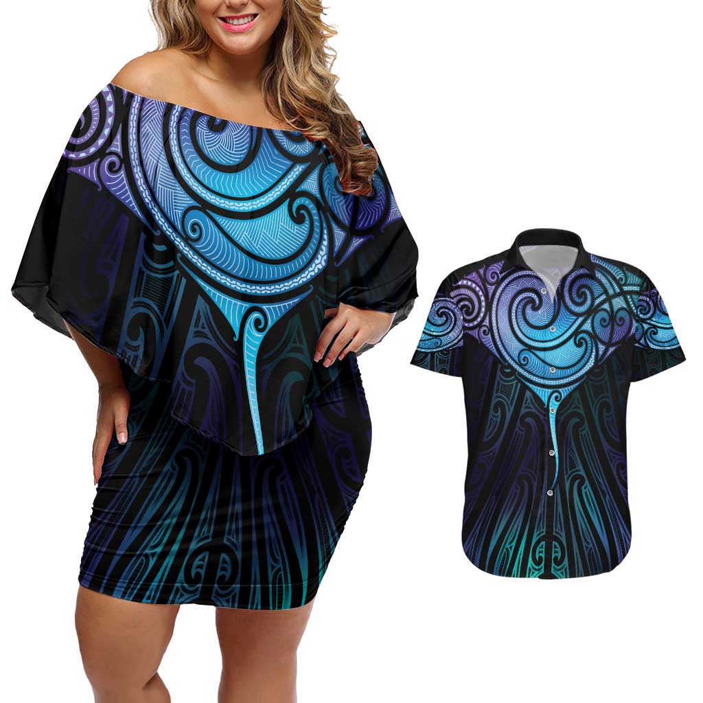 Aotearoa Maori Te Whai Rahi Couples Matching Off Shoulder Short Dress and Hawaiian Shirt Tala - Nowhere You Could Go That I Won't Be With You - Aussie Hoodie