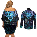 Aotearoa Maori Te Whai Rahi Couples Matching Off Shoulder Short Dress and Long Sleeve Button Shirt Tala - Nowhere You Could Go That I Won't Be With You - Aussie Hoodie